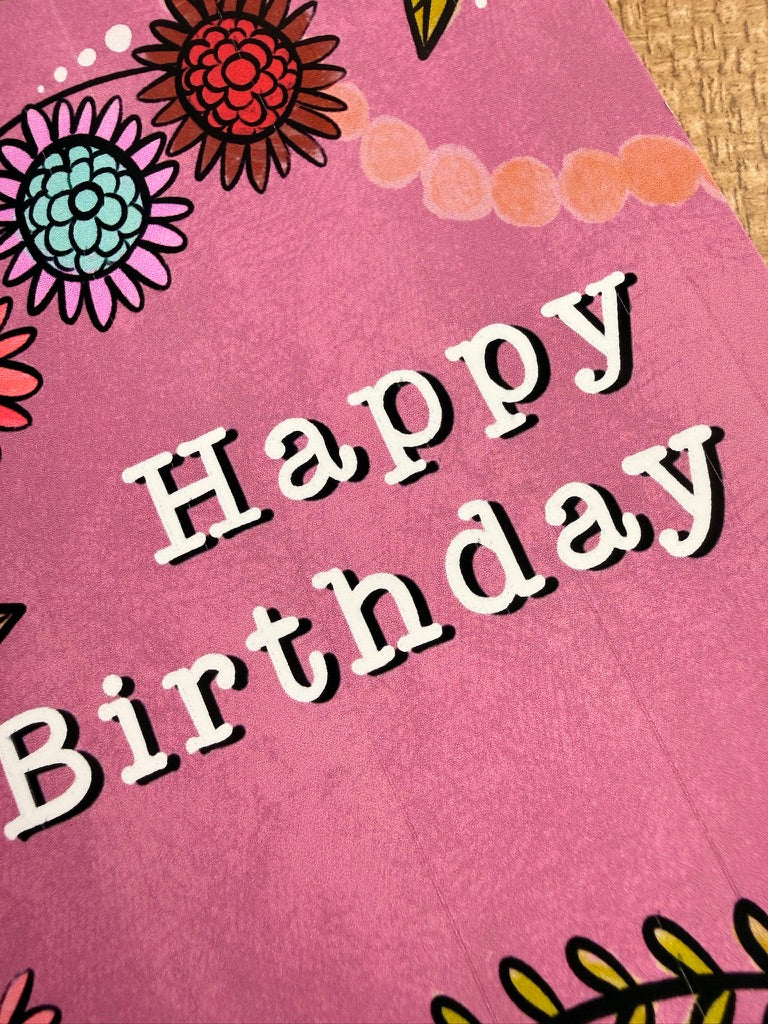 Happy Birthday — Floral Greeting Card