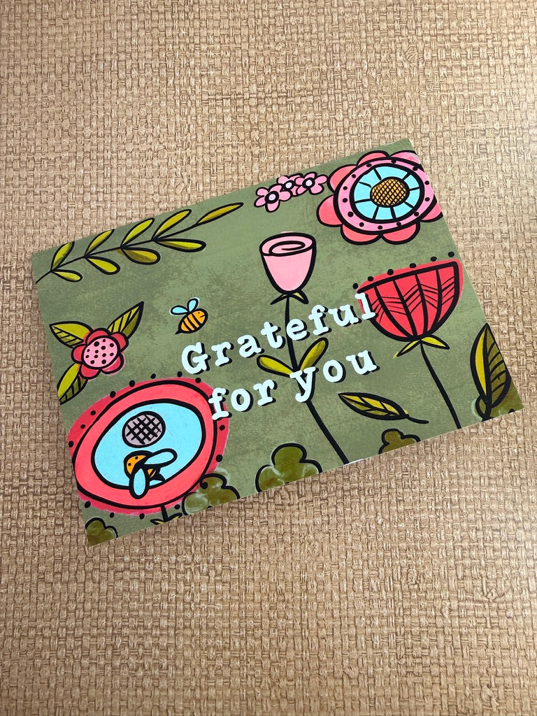 Grateful for You — Floral Greeting Card