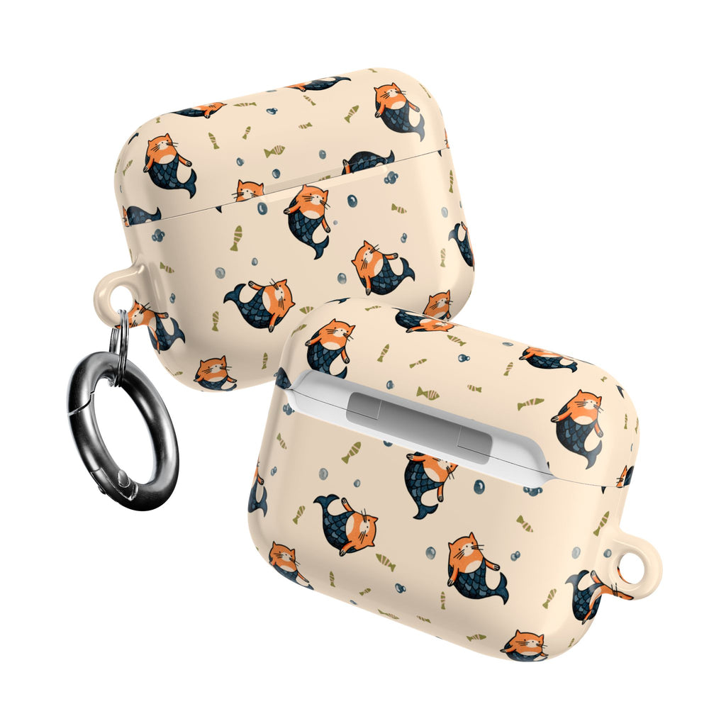 Cat Mermaid AirPod Case — Cute Kawaii Animal Pattern Protective Case
