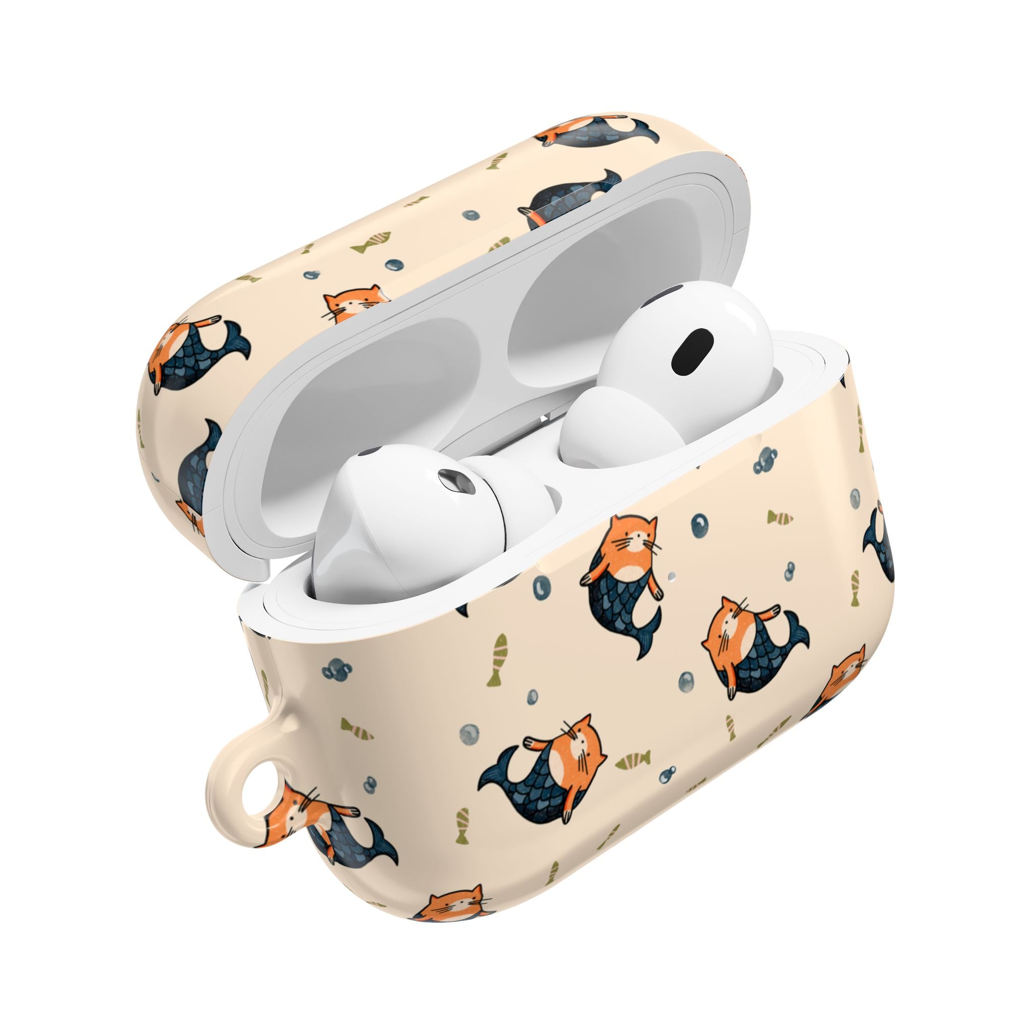 Cat Mermaid AirPod Case — Cute Kawaii Animal Pattern Protective Case
