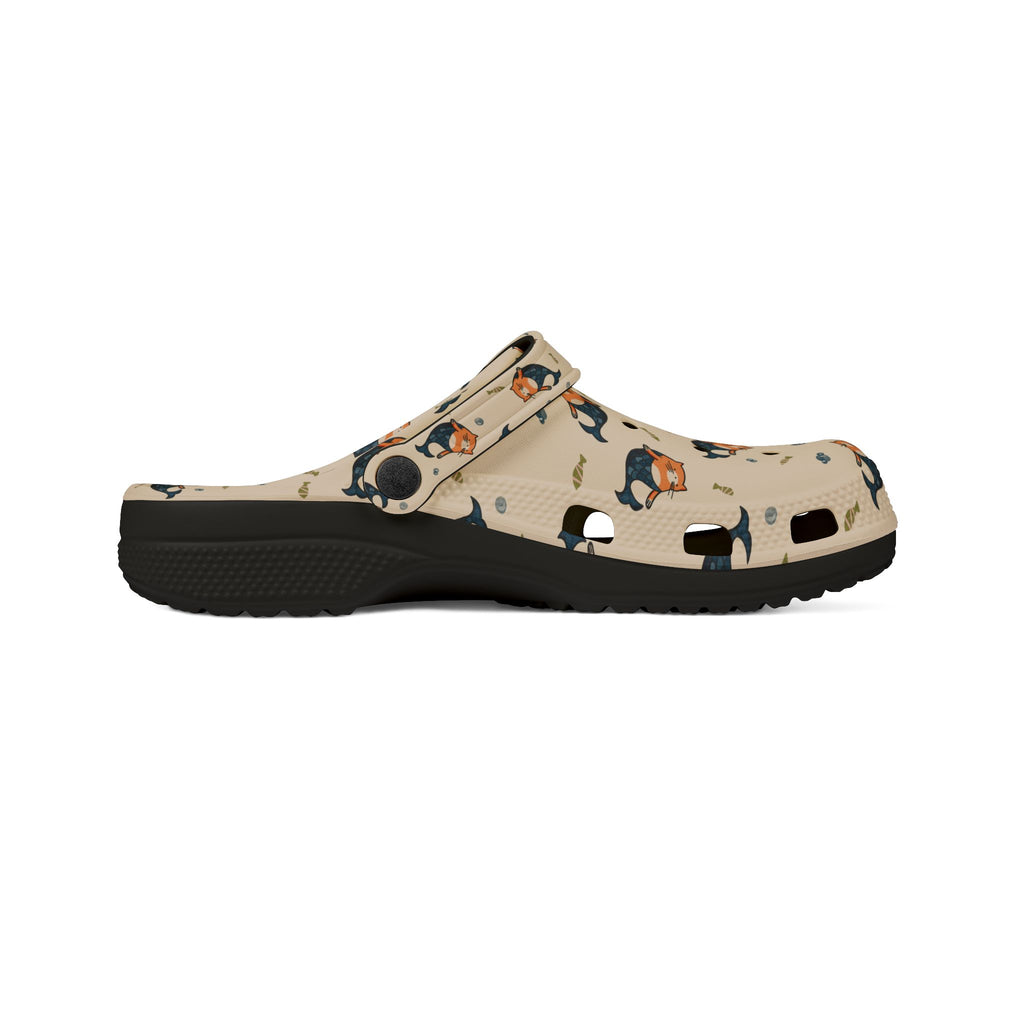 Mermaid Cat Pattern EVA Foam Clogs — Cute Cat Slip-On Garden Shoes