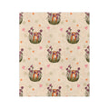 Floral Cat Microfiber Blanket — Soft Velveteen Animal Print Throw for Nursery & Cozy Home