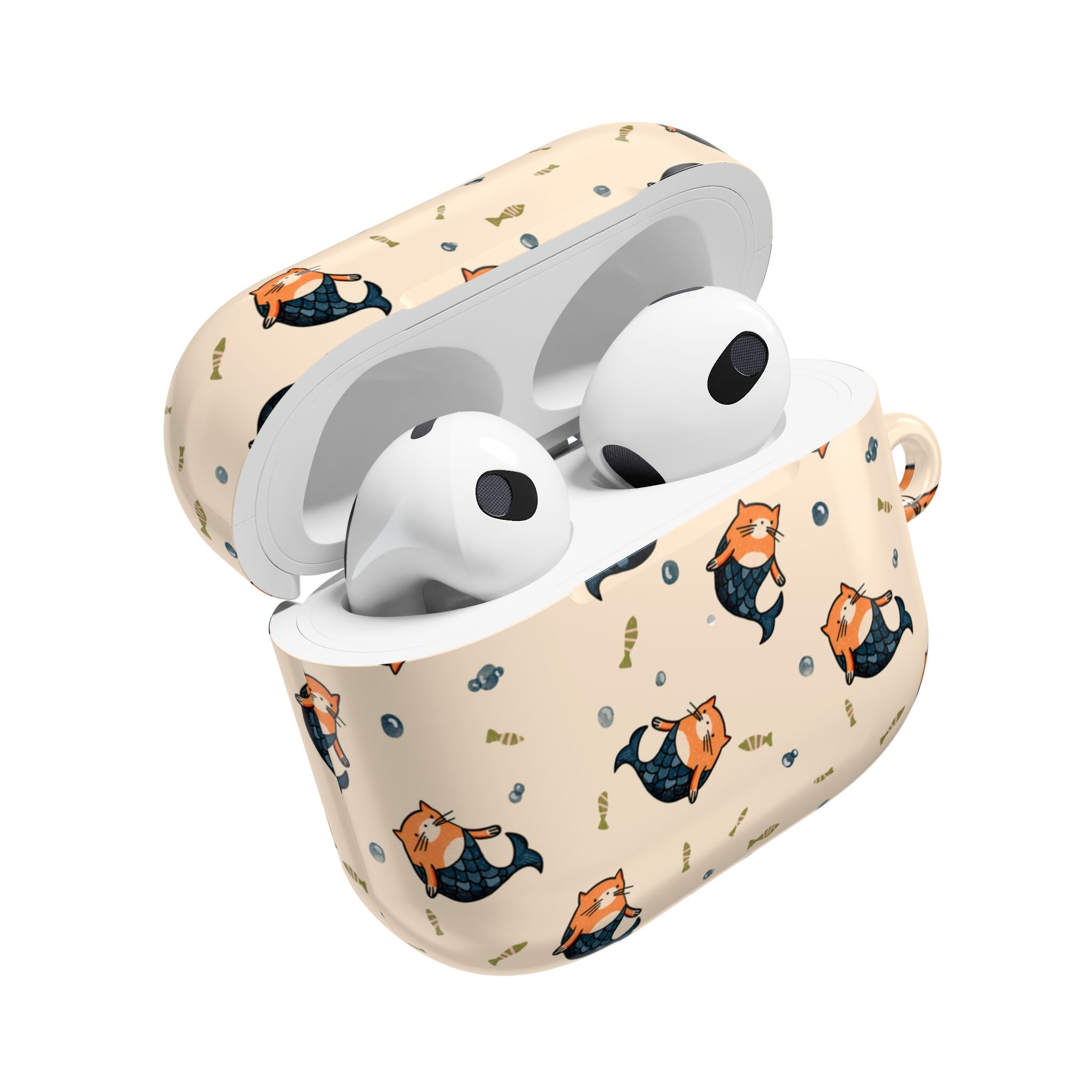 Cat Mermaid AirPod Case — Cute Kawaii Animal Pattern Protective Case