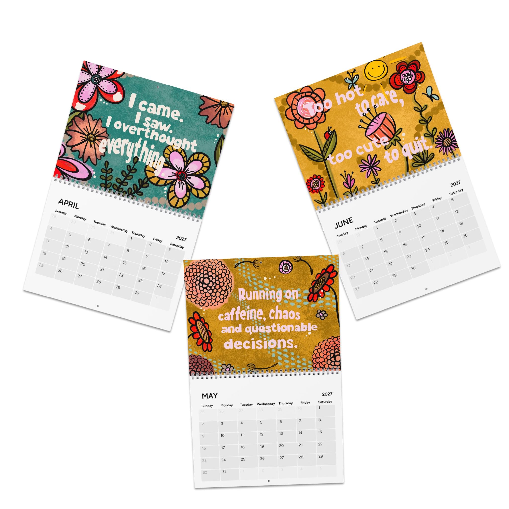 Whimsical Floral Quote Calendar 2027 | Wall Calendar