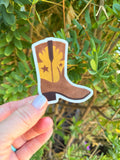 Cowboy Boot Vinyl Sticker
