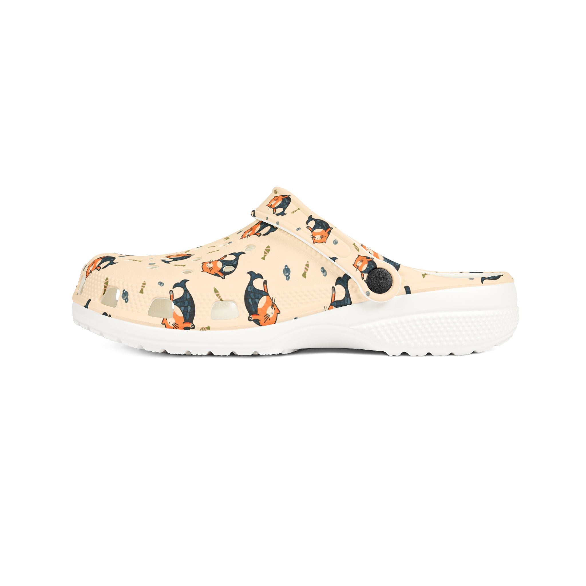 Mermaid Cat Pattern EVA Foam Clogs — Cute Cat Slip-On Garden Shoes
