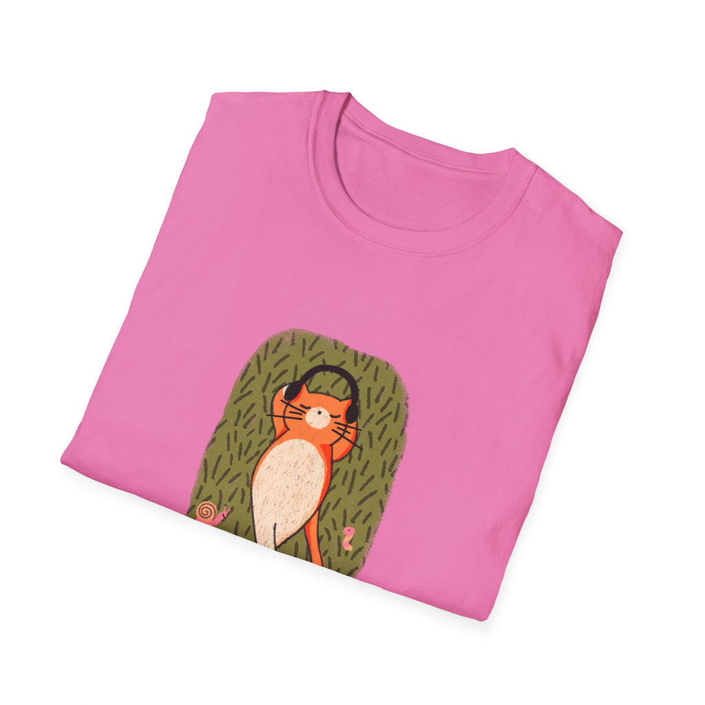 Cat Nap T-Shirt — Relaxing Orange Cat Lying in Grass Tee
