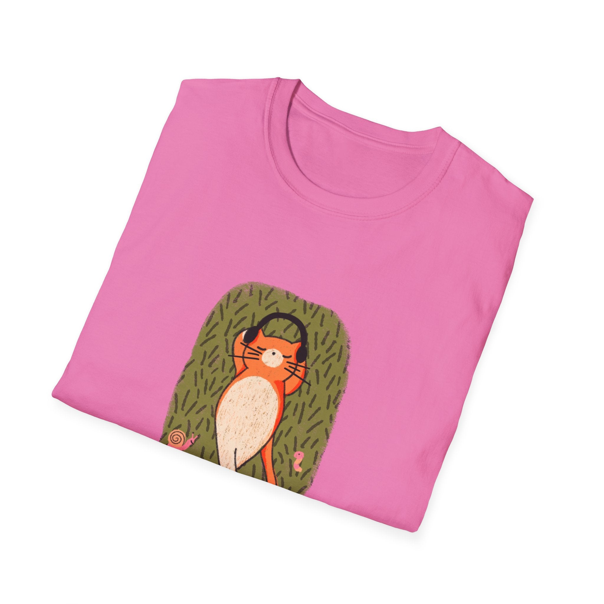 Cat Nap T-Shirt — Relaxing Orange Cat Lying in Grass Tee