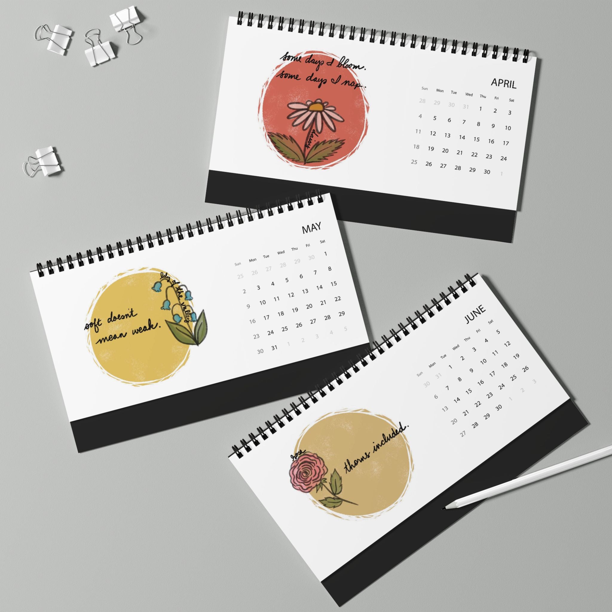 Small Flowers Big Feelings Desktop Calendar | 2027 Calendar