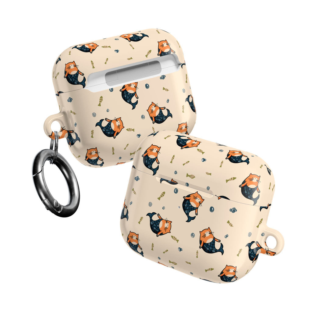 Cat Mermaid AirPod Case — Cute Kawaii Animal Pattern Protective Case