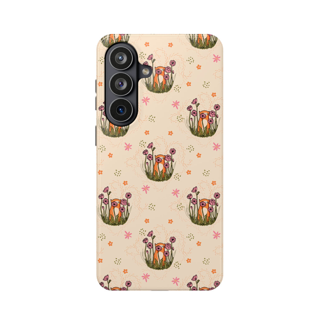 Floral Cat Pattern Magnetic Impact-Resistant Phone Case