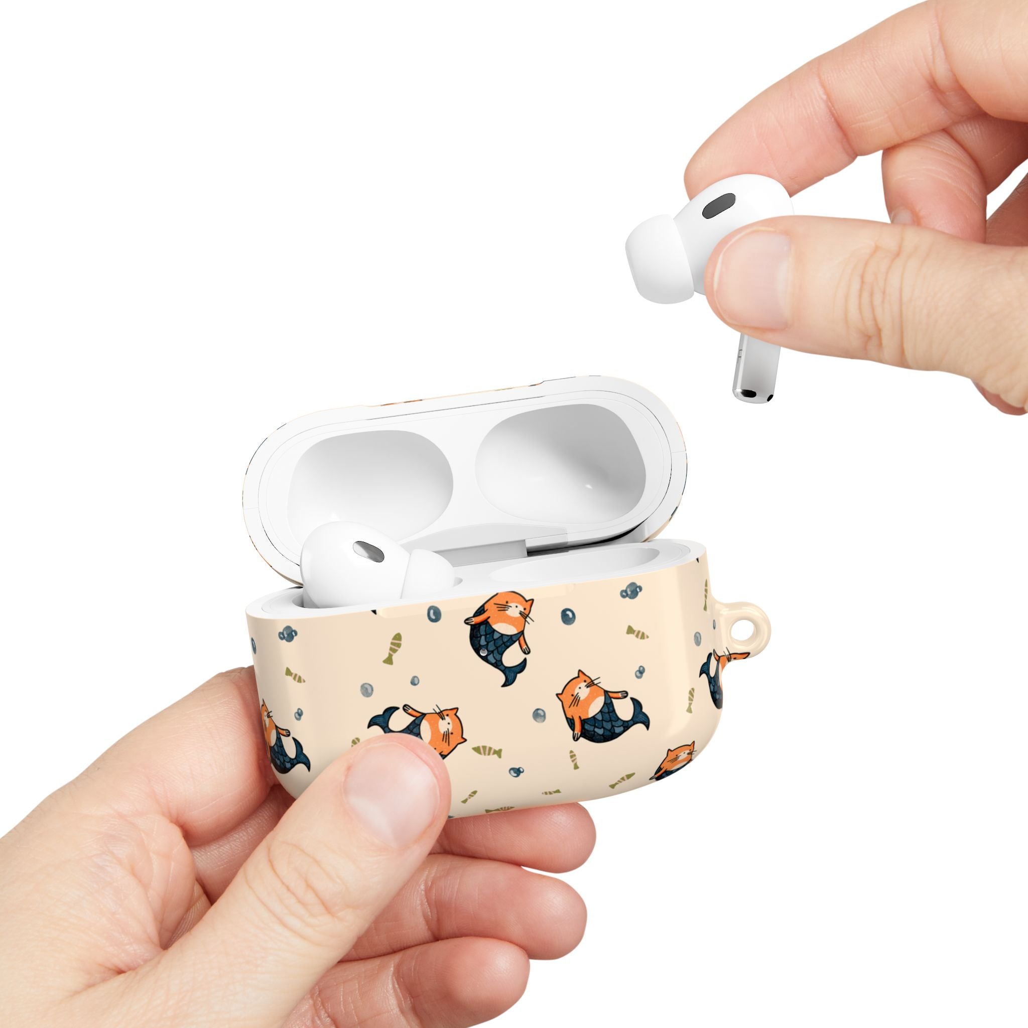 Cat Mermaid AirPod Case — Cute Kawaii Animal Pattern Protective Case