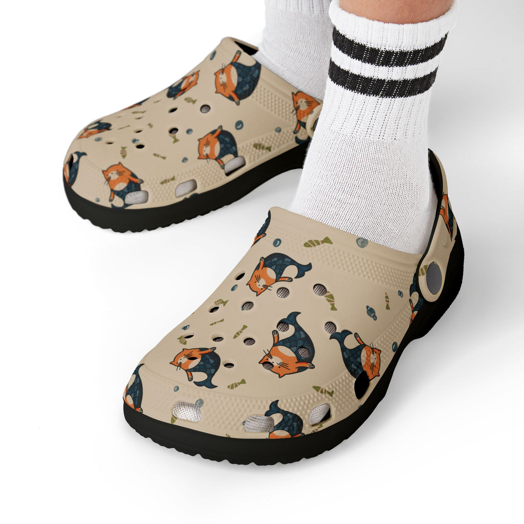 Kids Clogs — Cute Cat Mermaid Pattern EVA Foam Slip-Ons