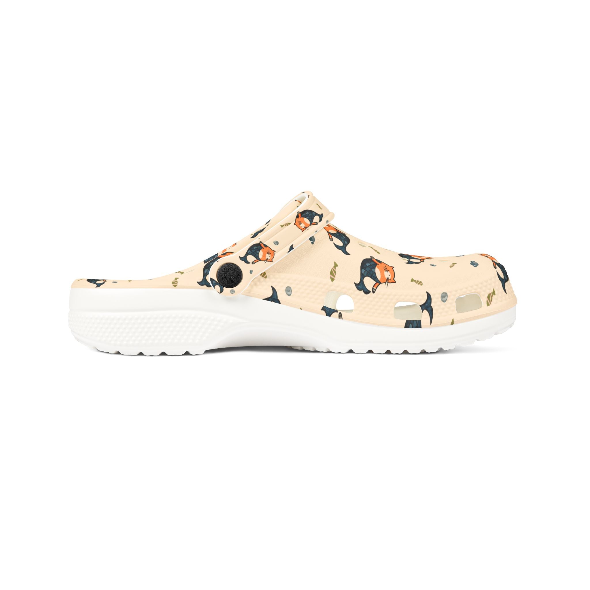 Mermaid Cat Pattern EVA Foam Clogs — Cute Cat Slip-On Garden Shoes