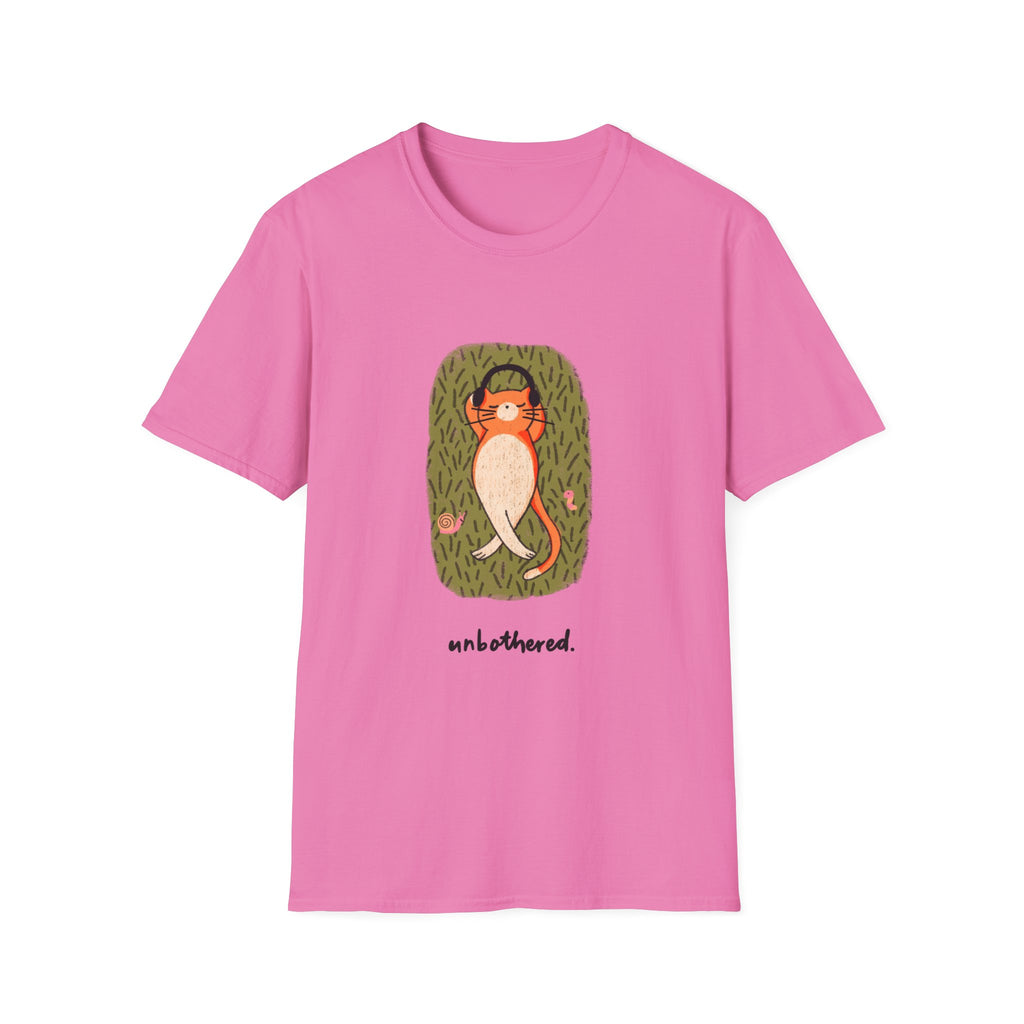 Cat Nap T-Shirt — Relaxing Orange Cat Lying in Grass Tee