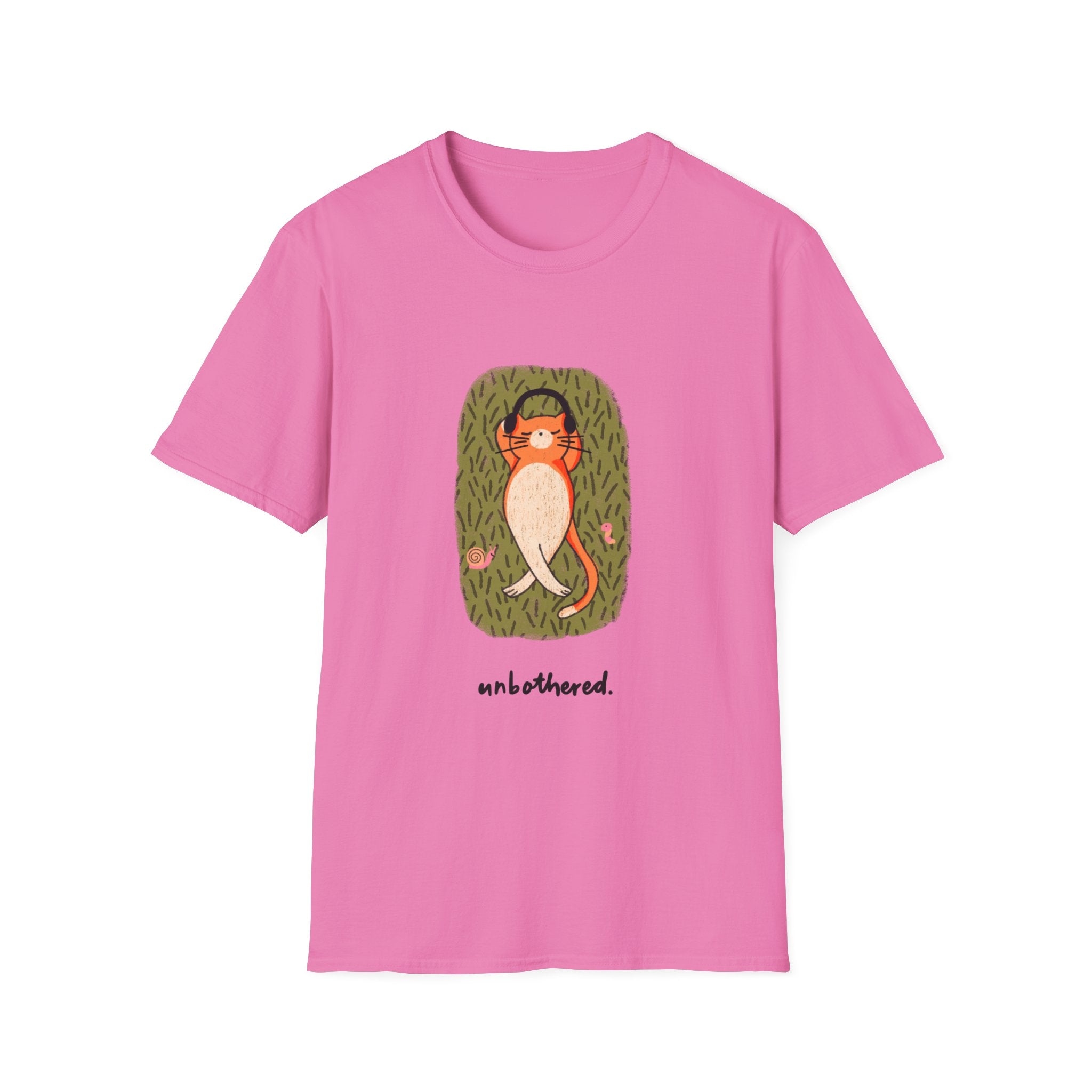 Cat Nap T-Shirt — Relaxing Orange Cat Lying in Grass Tee