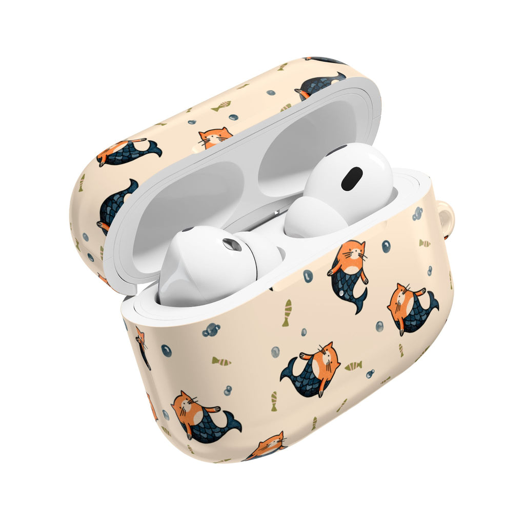 Cat Mermaid AirPod Case — Cute Kawaii Animal Pattern Protective Case