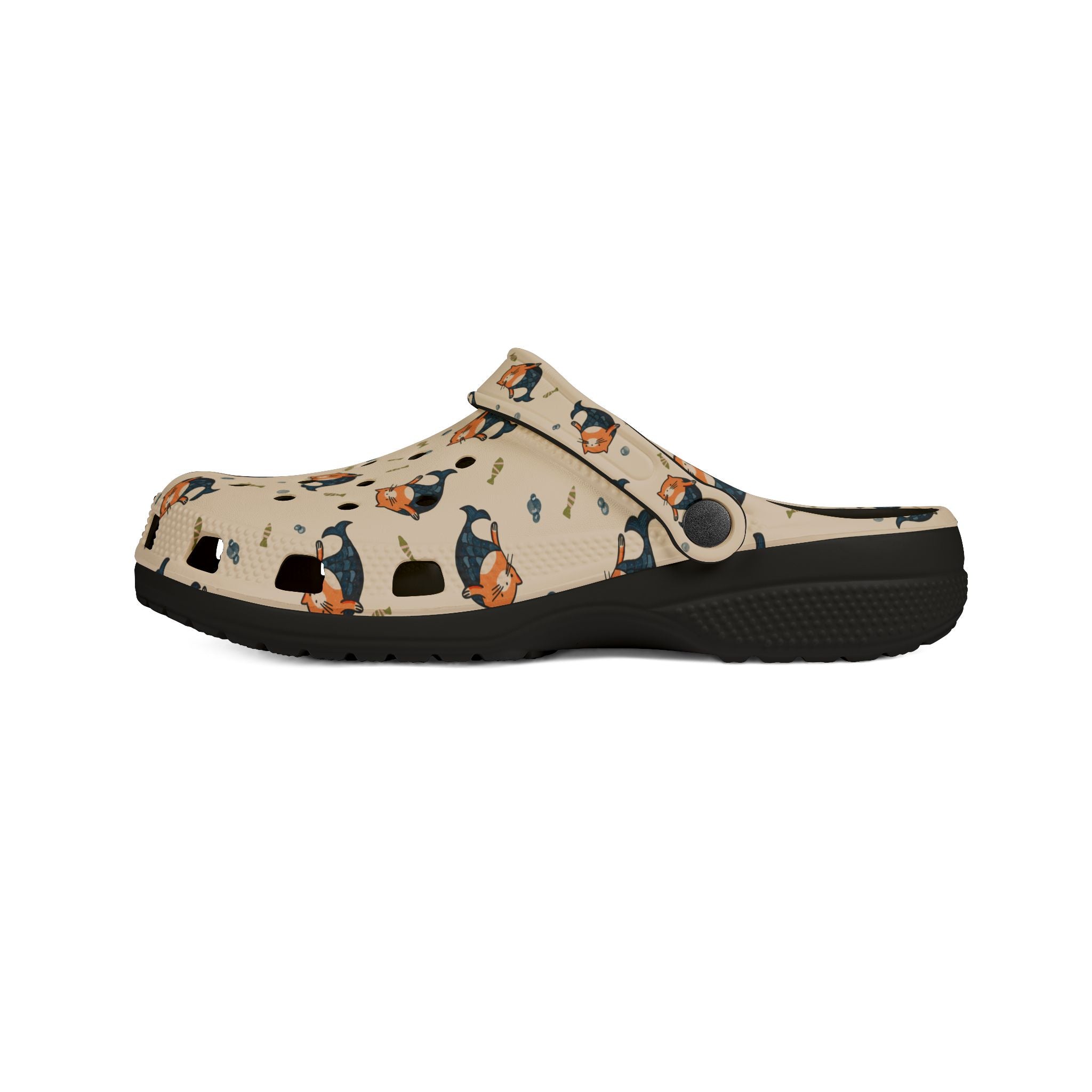 Mermaid Cat Pattern EVA Foam Clogs — Cute Cat Slip-On Garden Shoes
