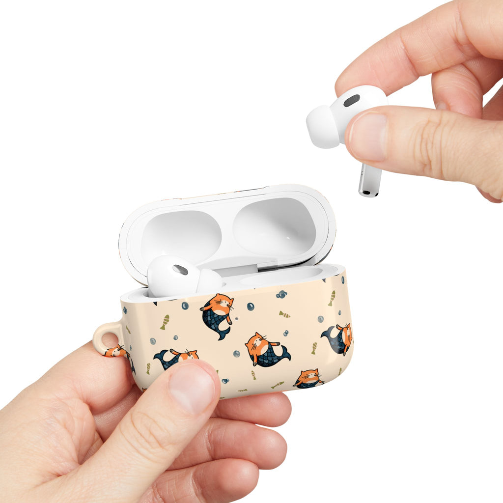 Cat Mermaid AirPod Case — Cute Kawaii Animal Pattern Protective Case