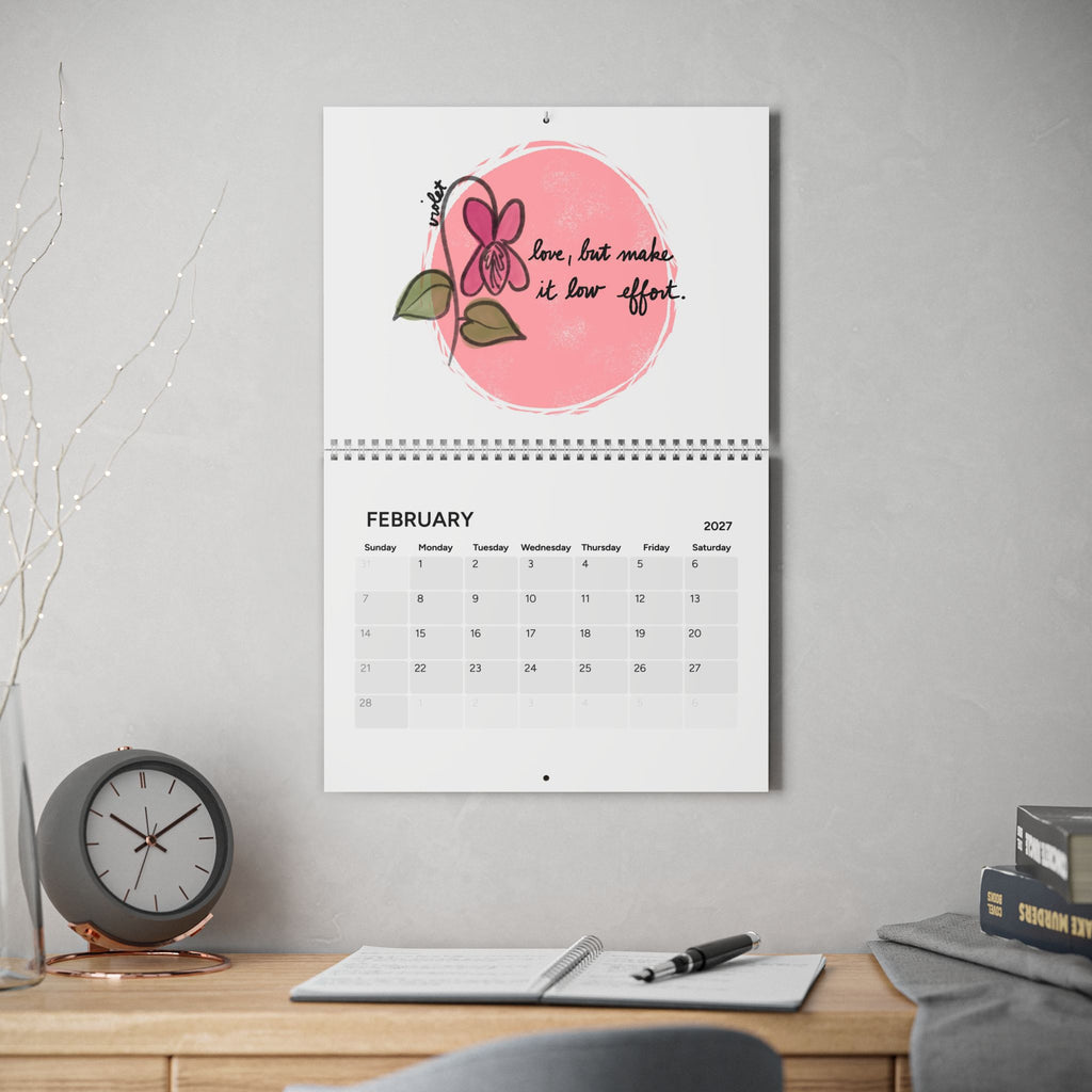 Starting Fresh Floral Calendar 2027 Wall Calendar | Monthly Planner, Birth Month Flowers