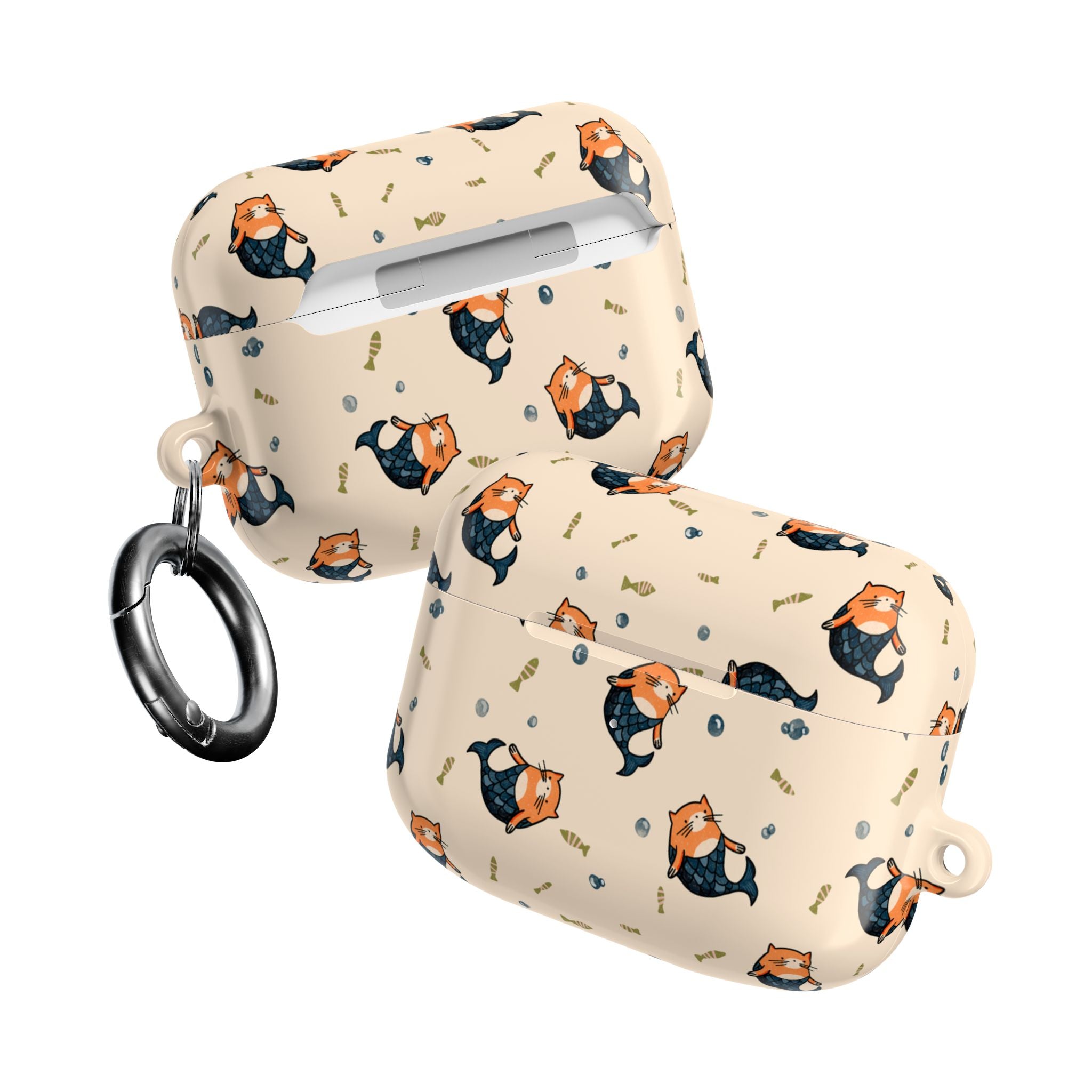 Cat Mermaid AirPod Case — Cute Kawaii Animal Pattern Protective Case