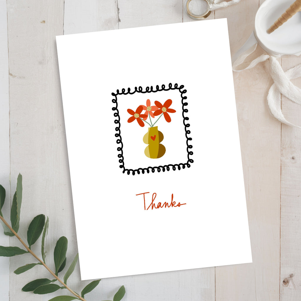 Floral Thank you Card-Instant download