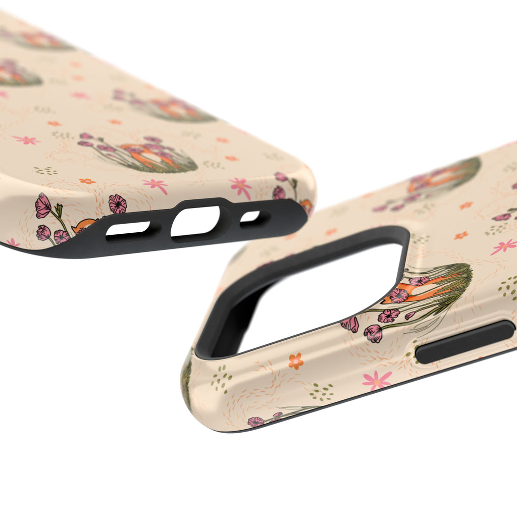 Floral Cat Pattern Magnetic Impact-Resistant Phone Case