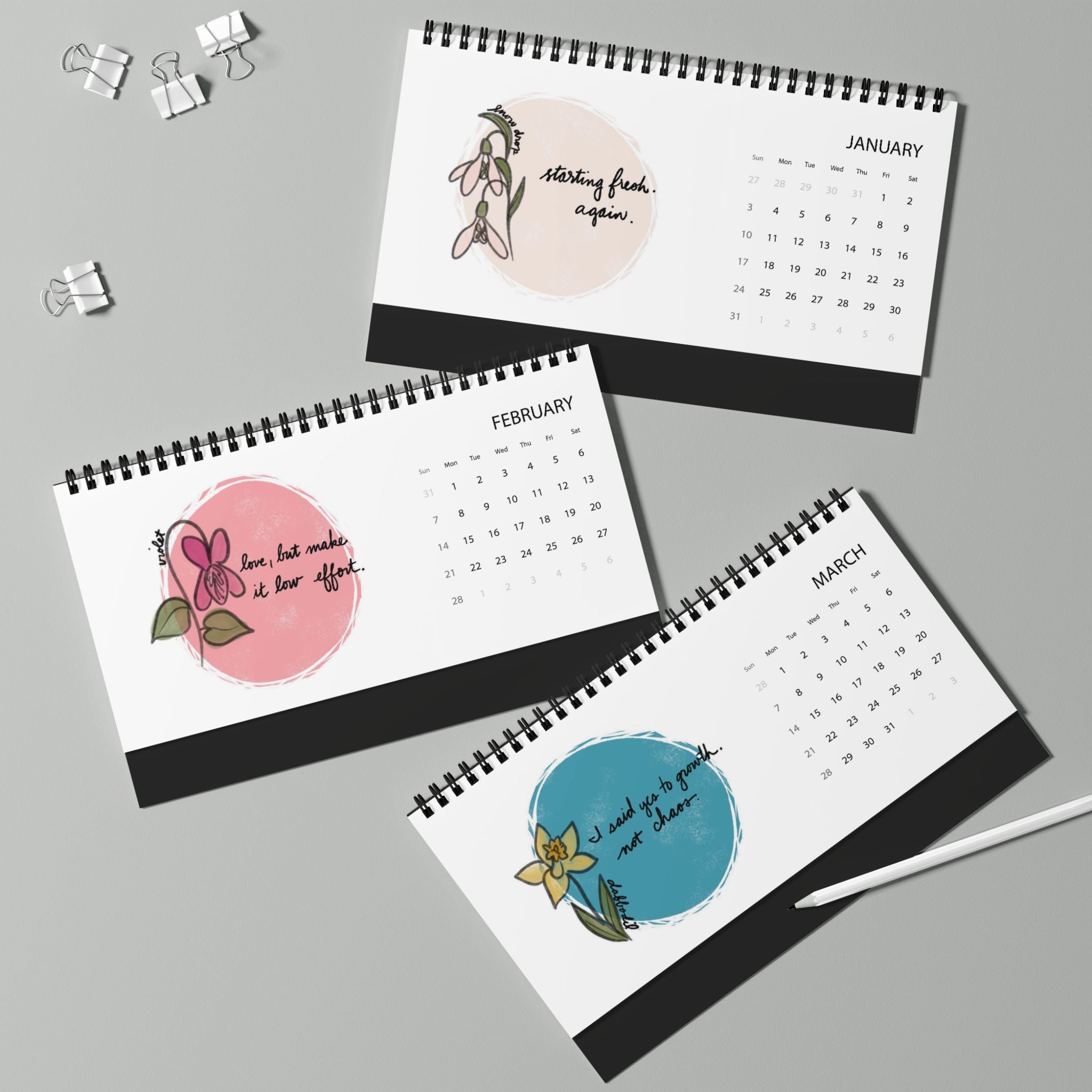 Small Flowers Big Feelings Desktop Calendar | 2027 Calendar