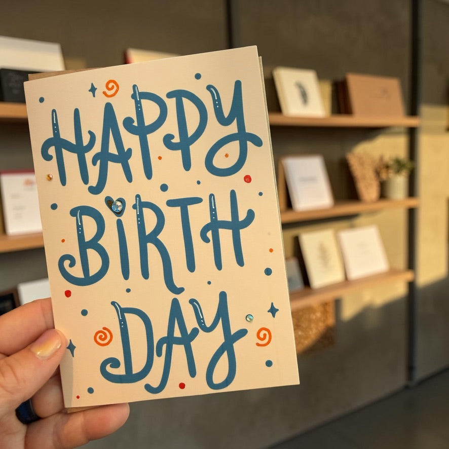 Happy Birthday Card with Gem Accents