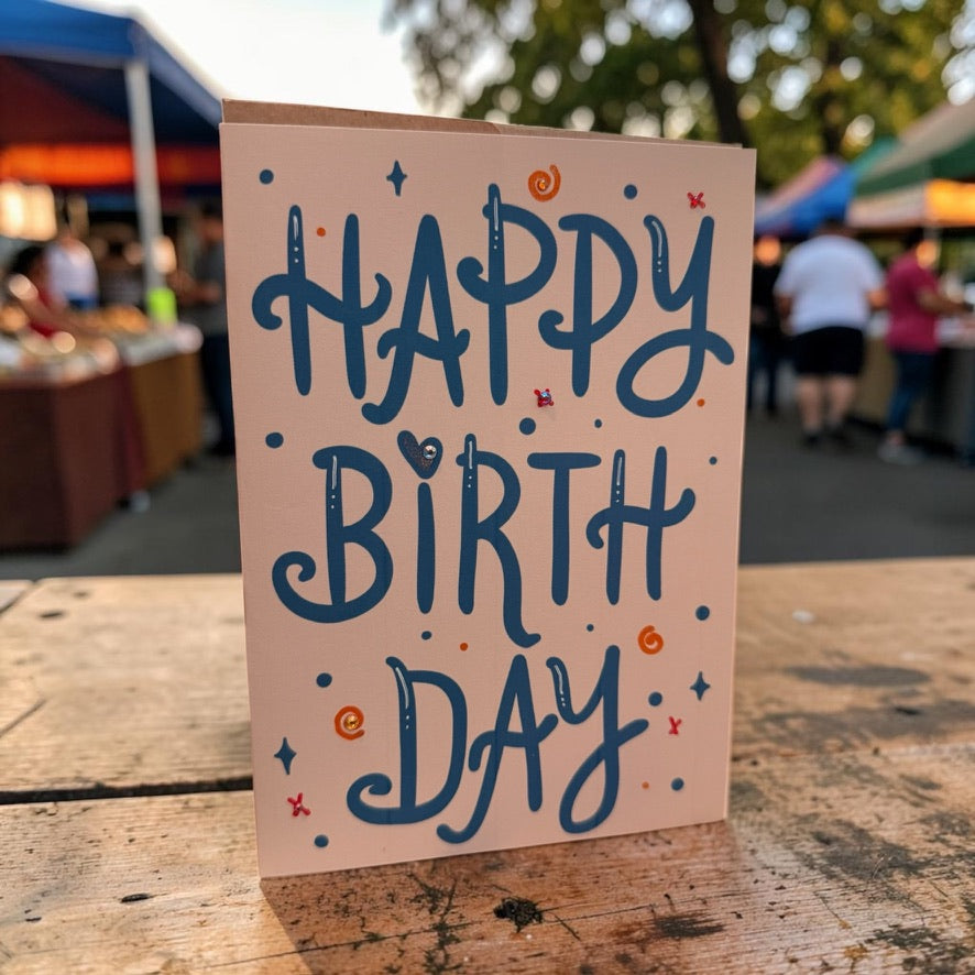 Happy Birthday Card with Gem Accents