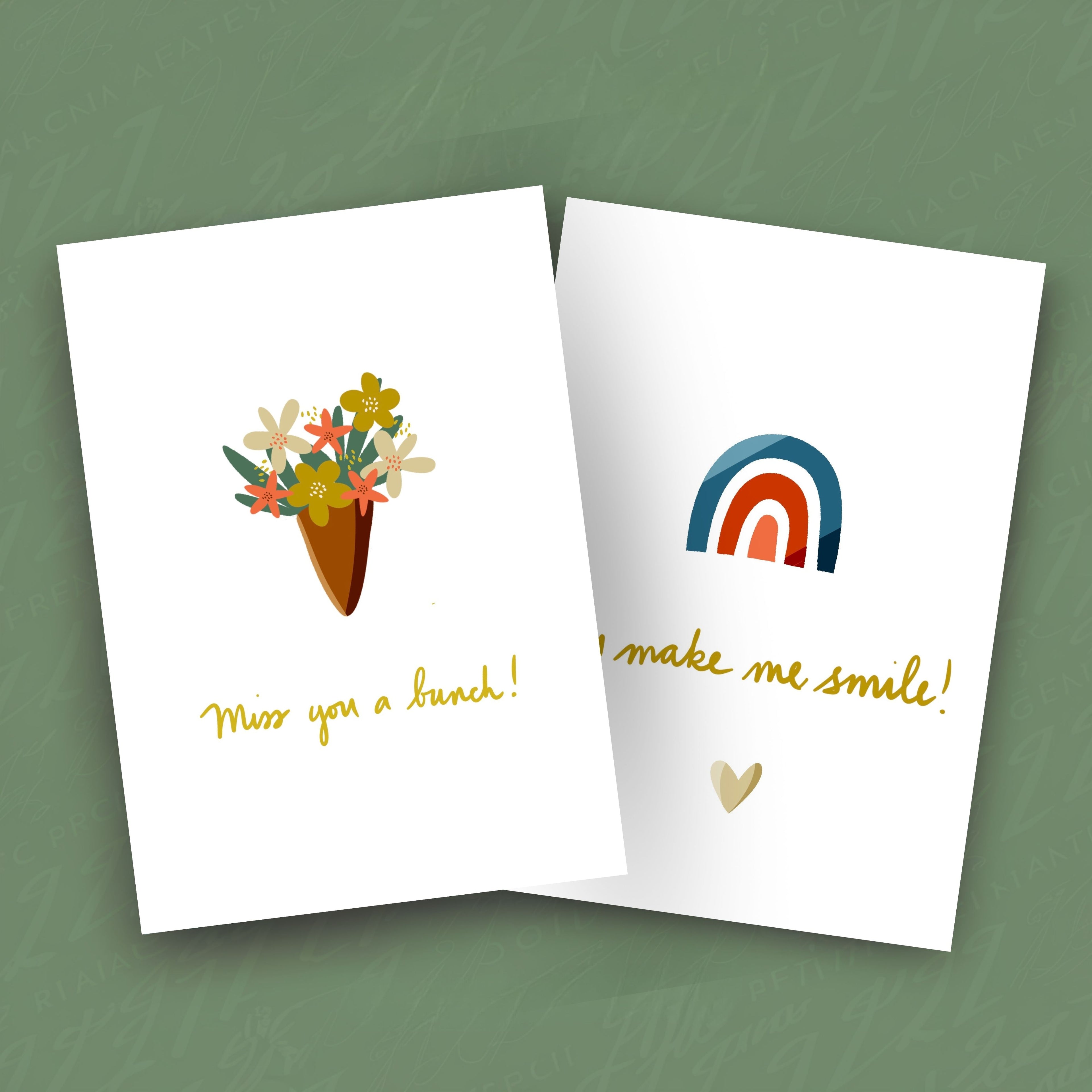 Miss You Bouquet Card-Instant Download