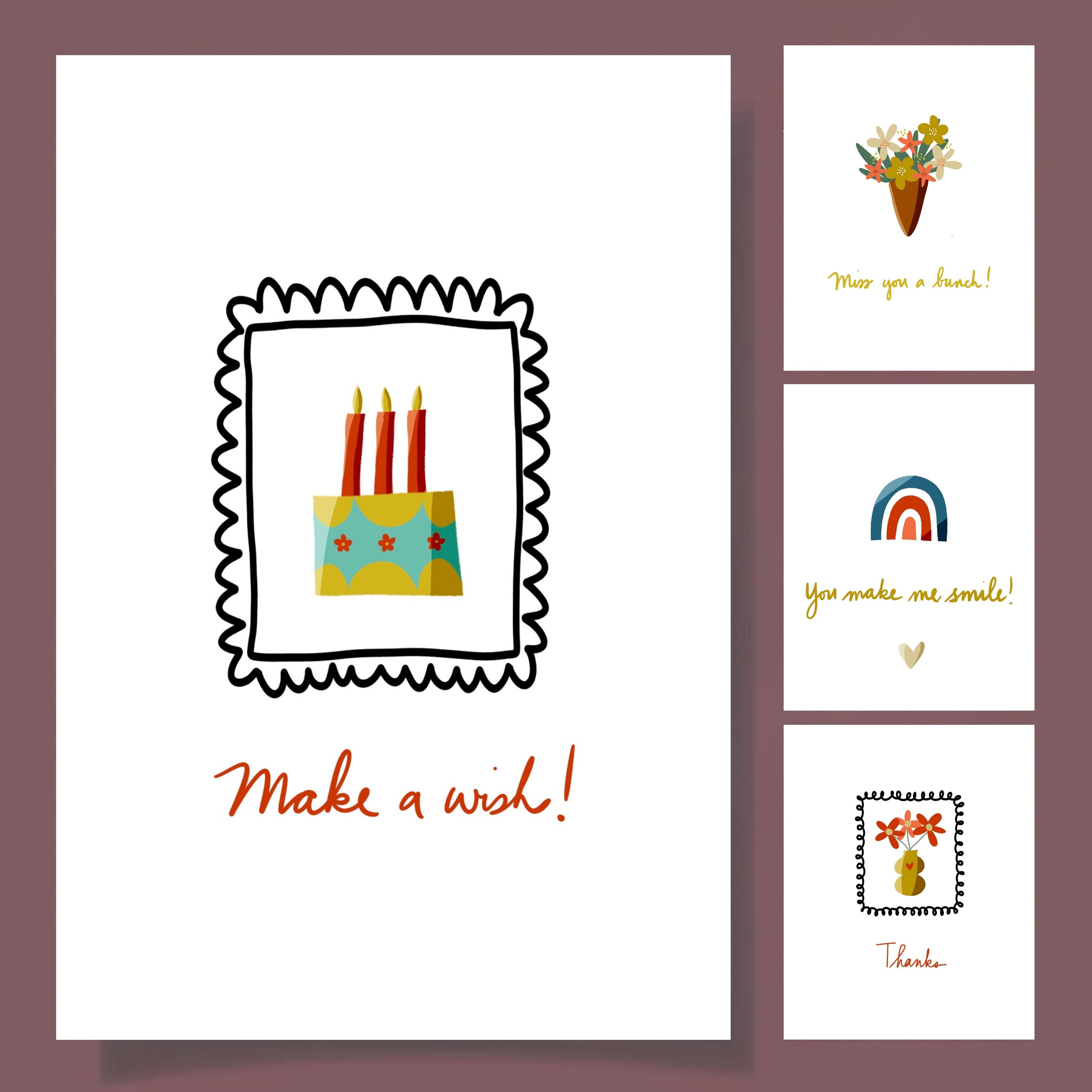 Make a Wish Birthday Card-Instant Download