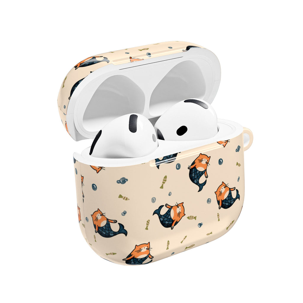 Cat Mermaid AirPod Case — Cute Kawaii Animal Pattern Protective Case