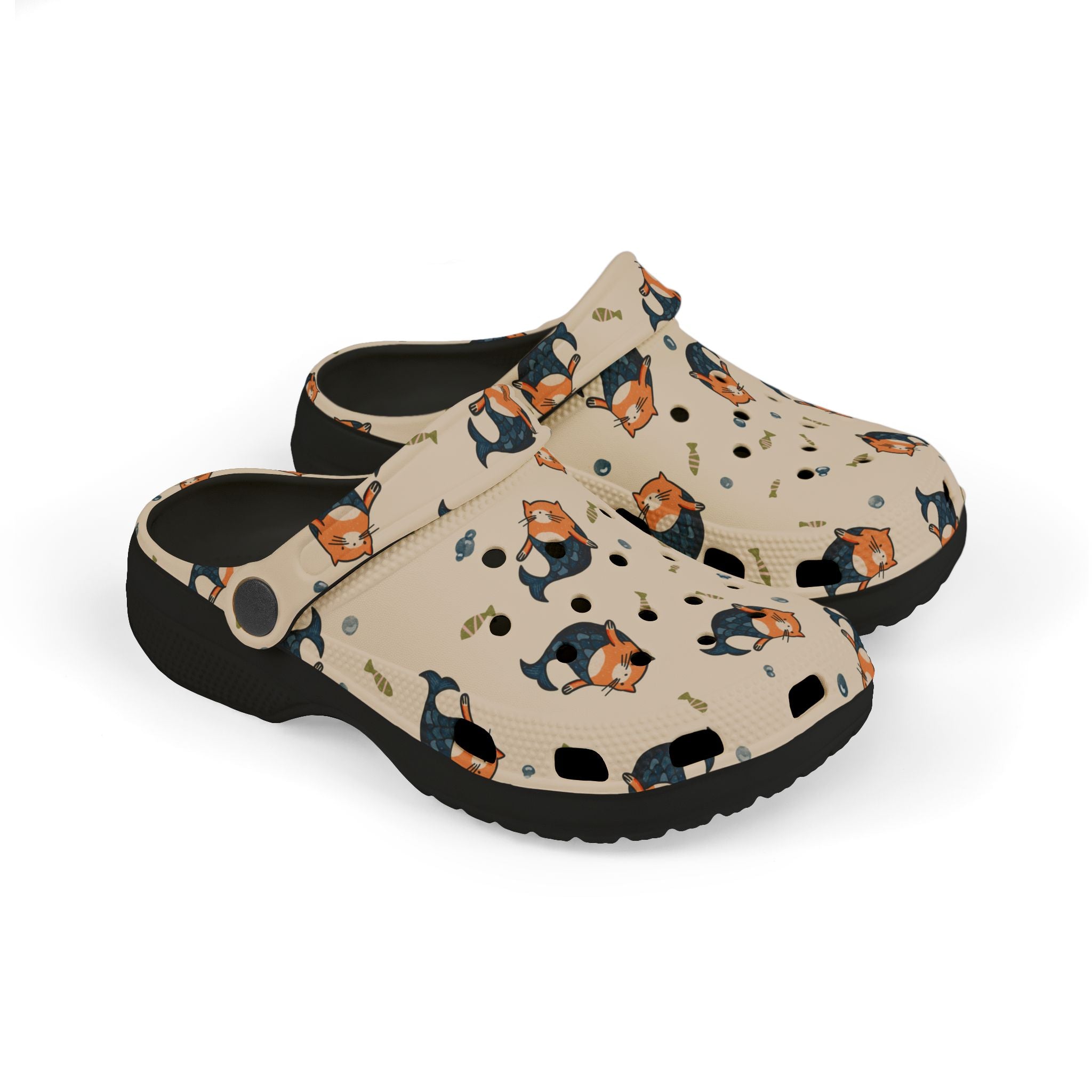 Kids Clogs — Cute Cat Mermaid Pattern EVA Foam Slip-Ons