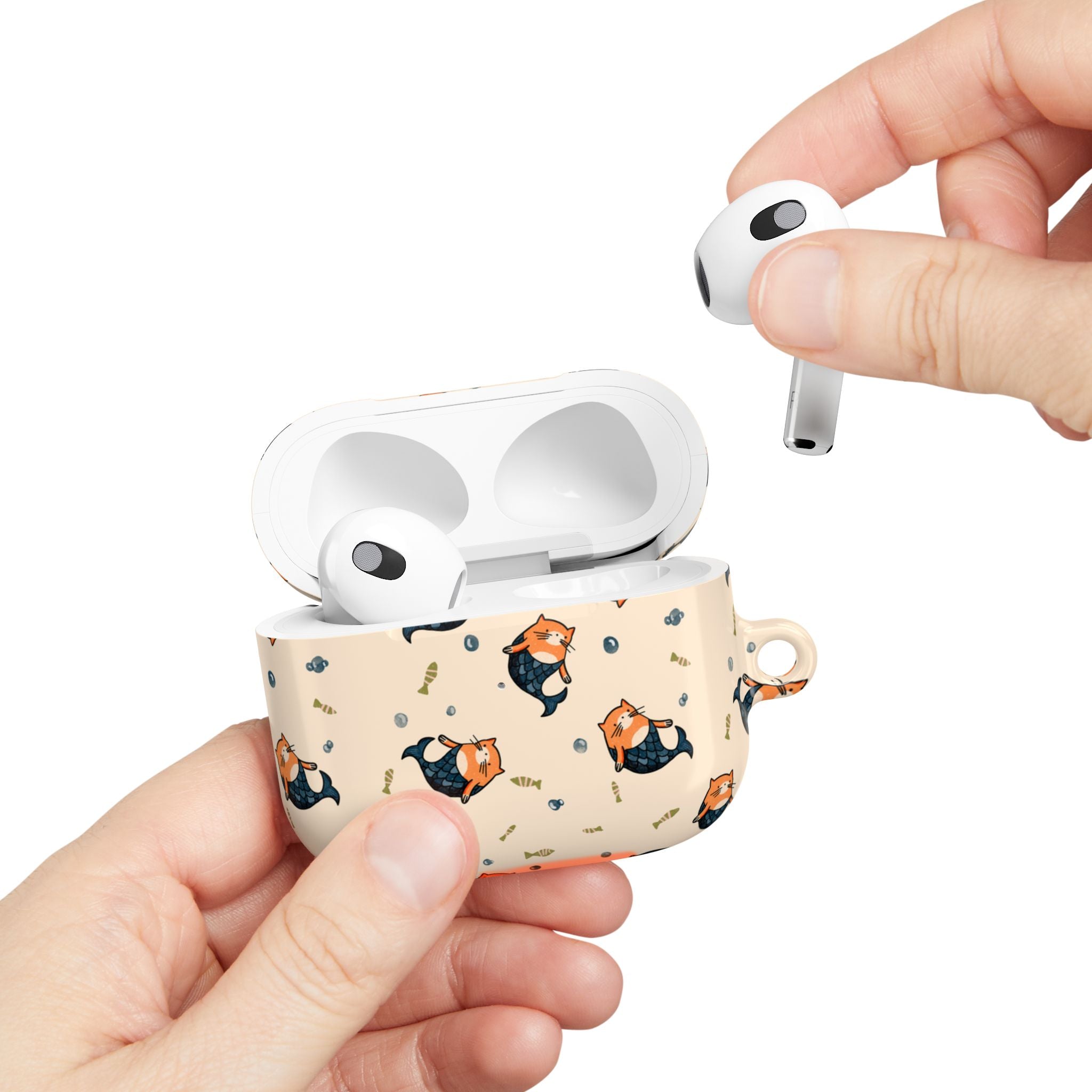 Cat Mermaid AirPod Case — Cute Kawaii Animal Pattern Protective Case
