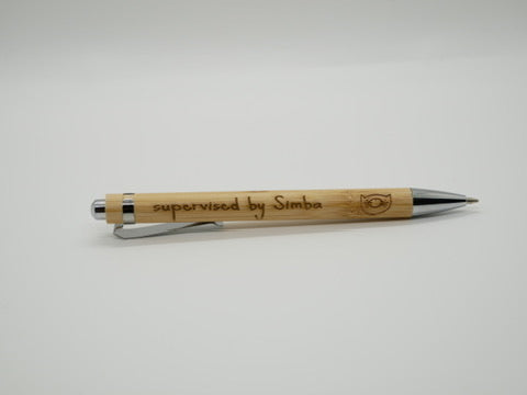 Engraved Bamboo Pen – Featuring Simba 🐾