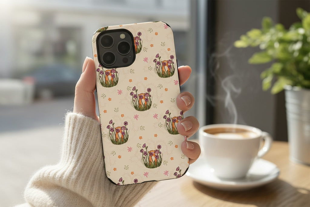 Floral Cat Pattern Magnetic Impact-Resistant Phone Case