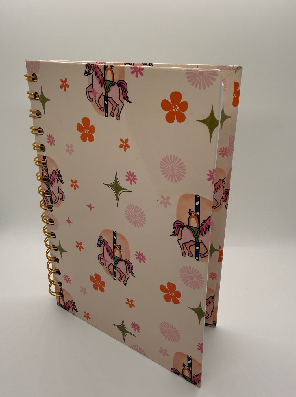 Carousel Cat Spiral Notebook – Cute Kawaii Journal for Cat Lovers