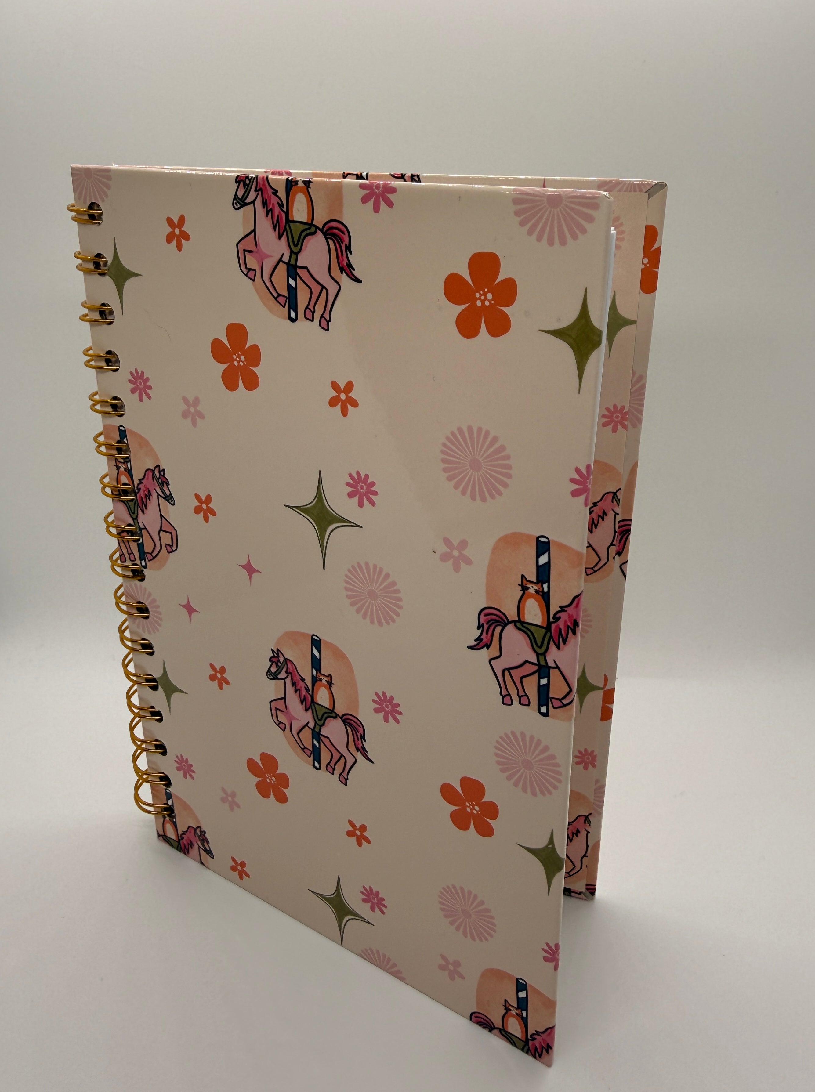Carousel Cat Spiral Notebook – Cute Kawaii Journal for Cat Lovers