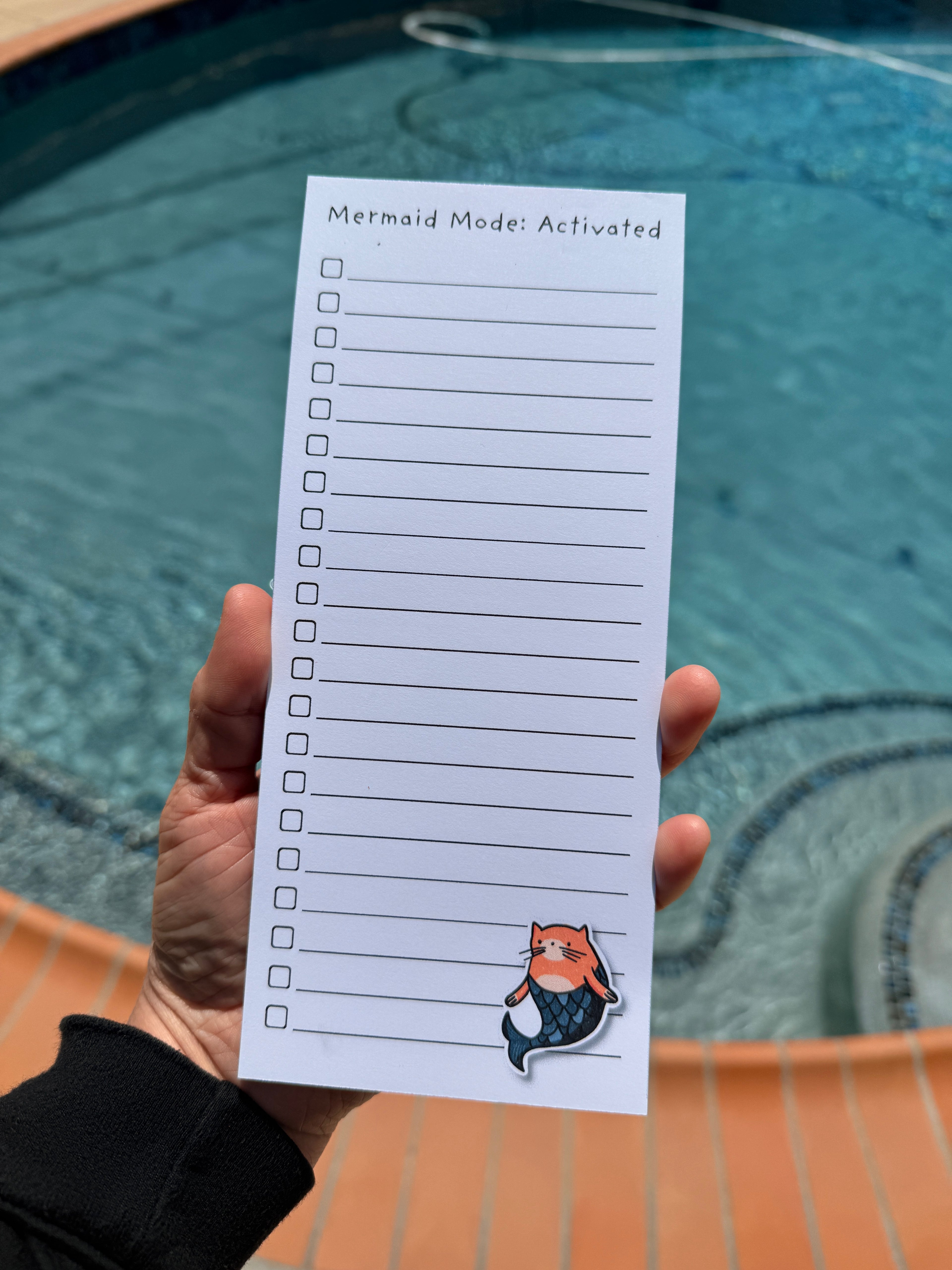 Mermaid Mode: Activated Magnetic Notepad – Ocean-Themed Grocery List Pad 🧜‍♀️🧲🛒