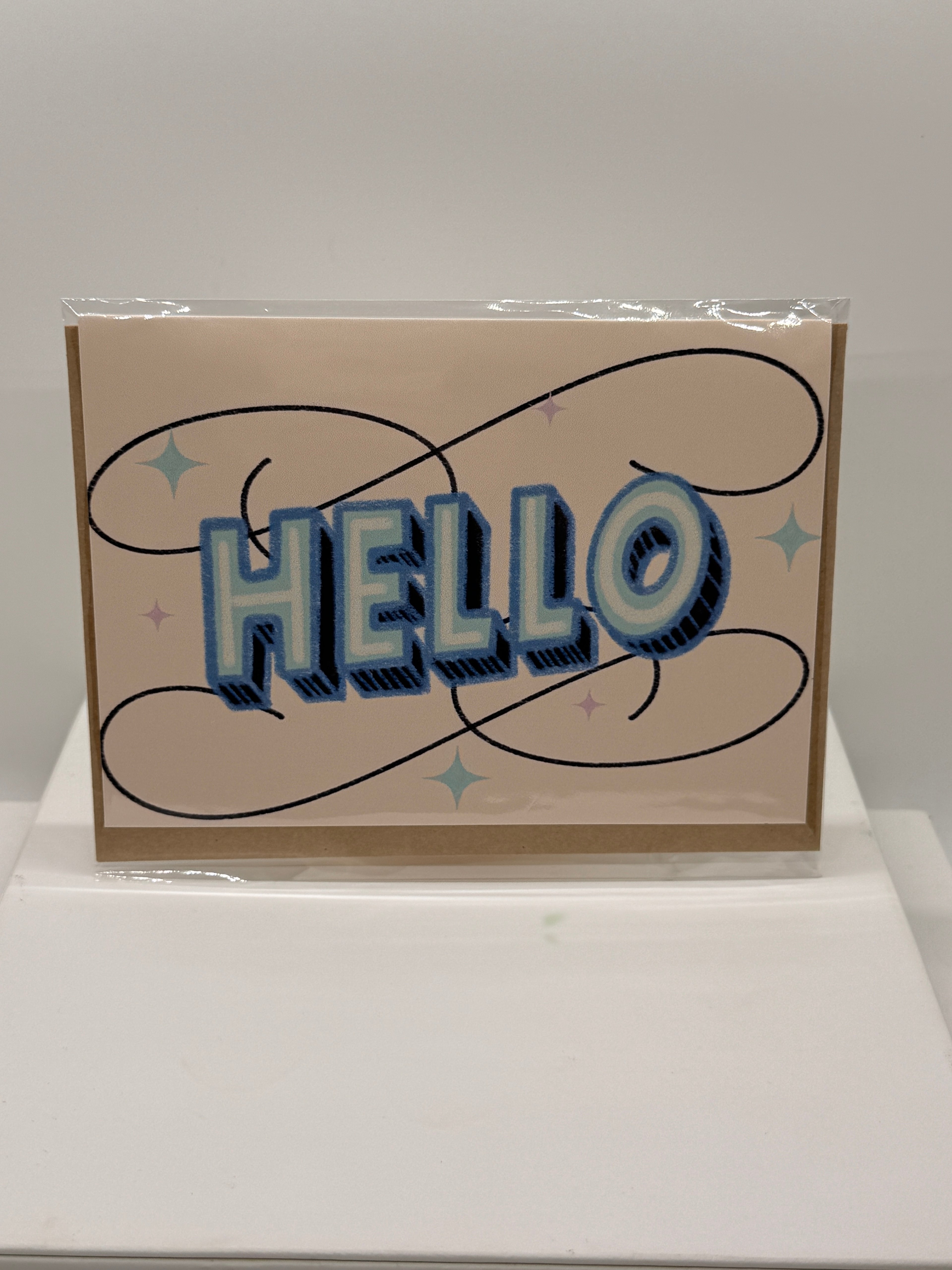 Hello Retro Typography Greeting Card