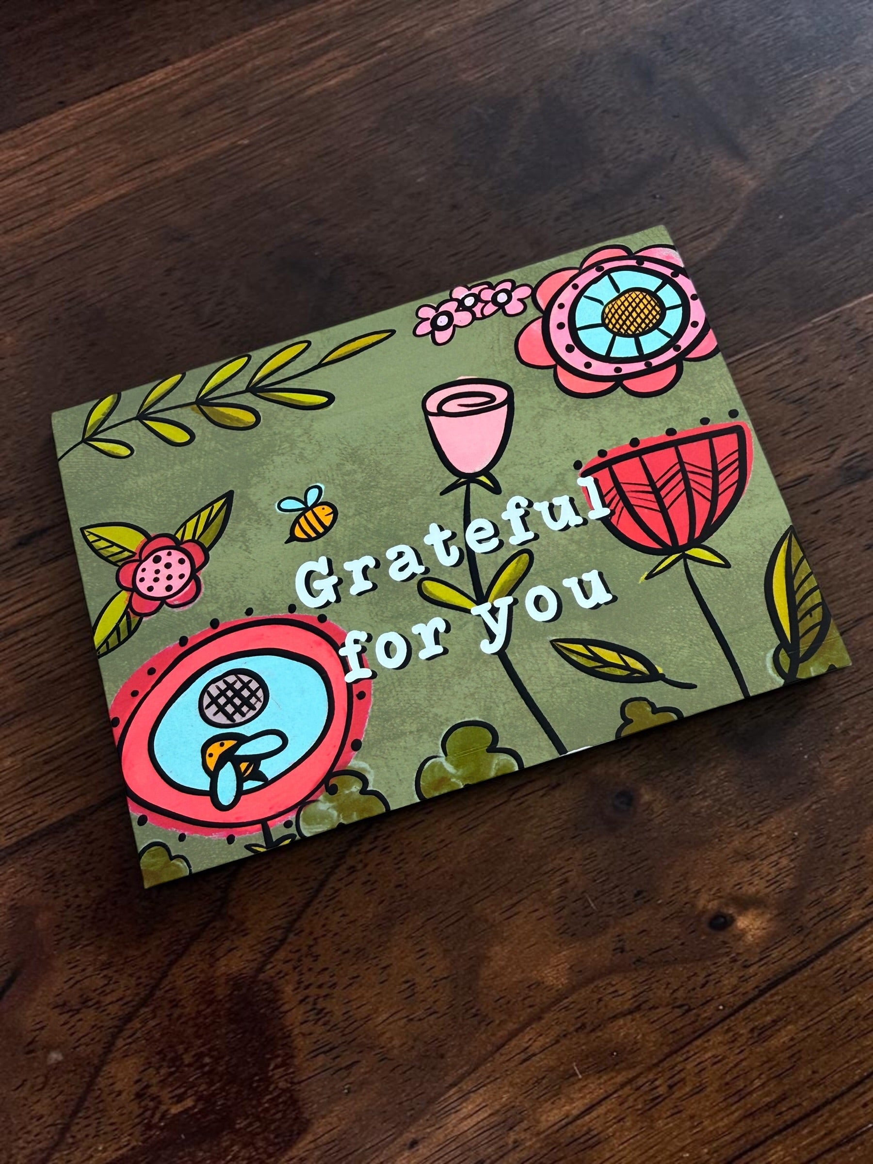 Grateful for You — Floral Greeting Card