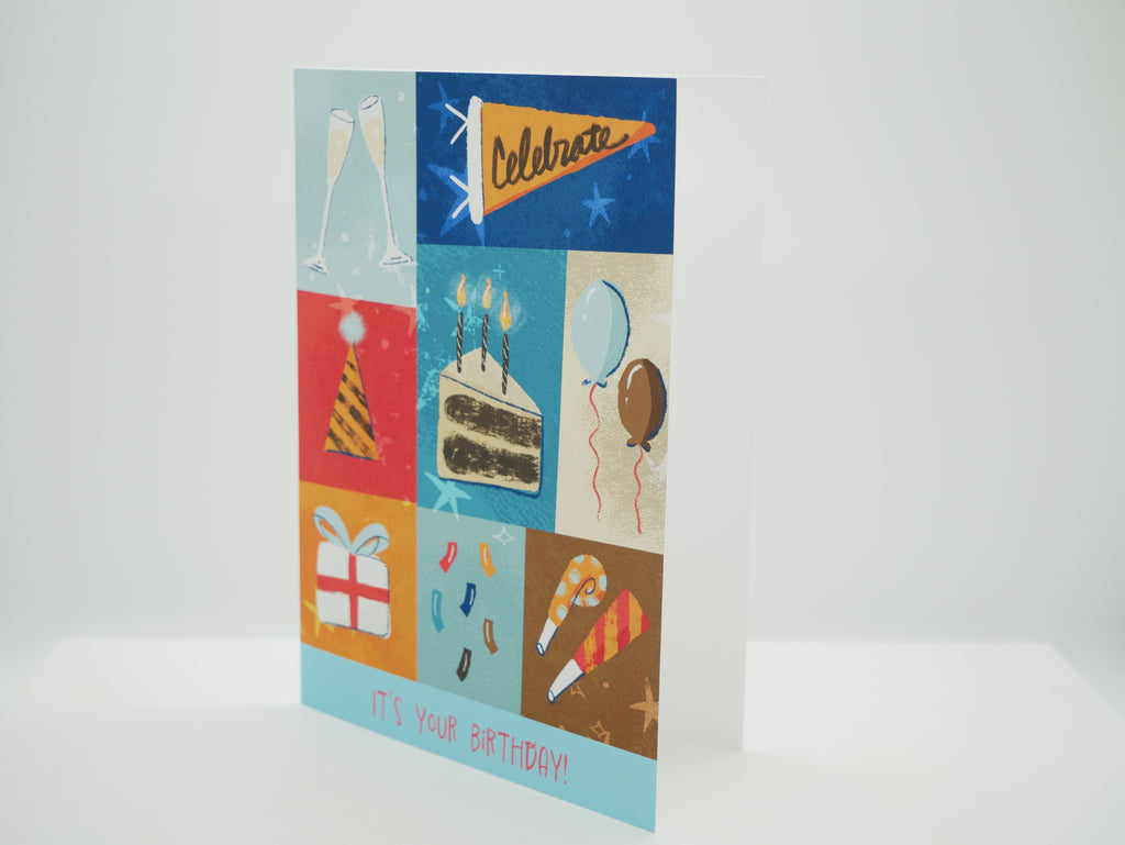 “It’s Your Birthday” Celebration Grid – Greeting Card