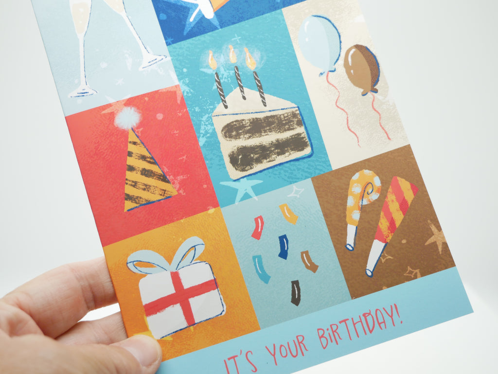 “It’s Your Birthday” Celebration Grid – Greeting Card