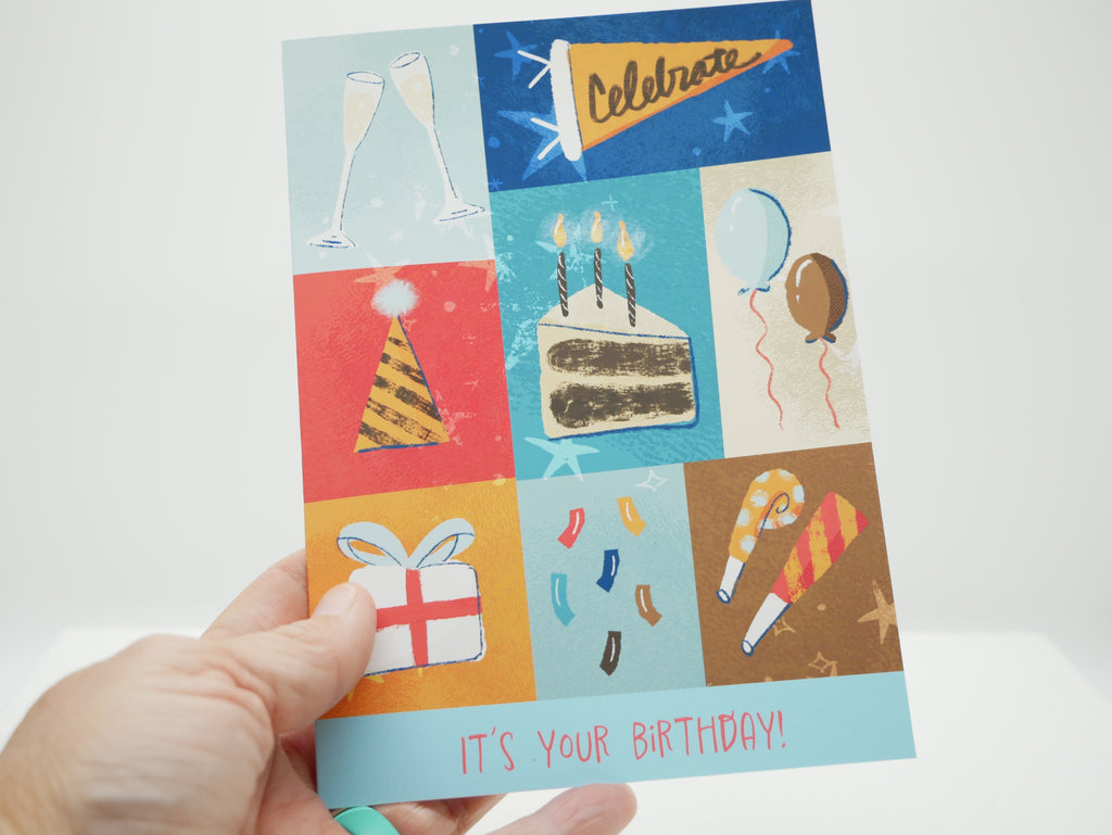 “It’s Your Birthday” Celebration Grid – Greeting Card