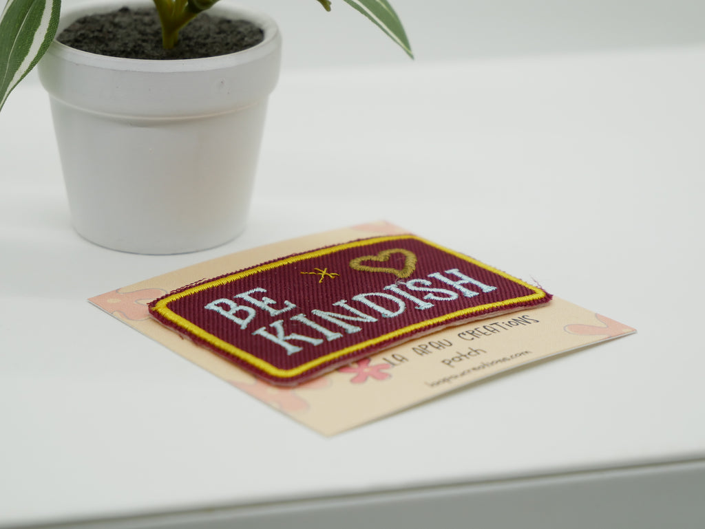 Be Kindish Embroidered Patch – Funny Kindness Iron-On Patch