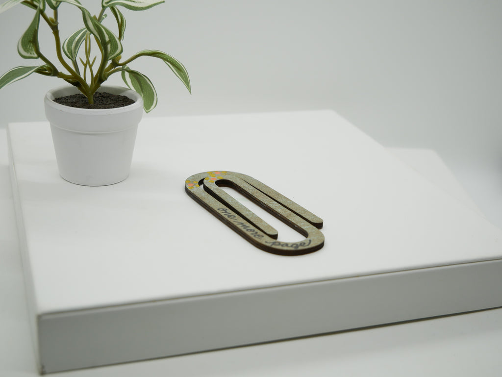 Laser Cut Wooden Paperclip Bookmark