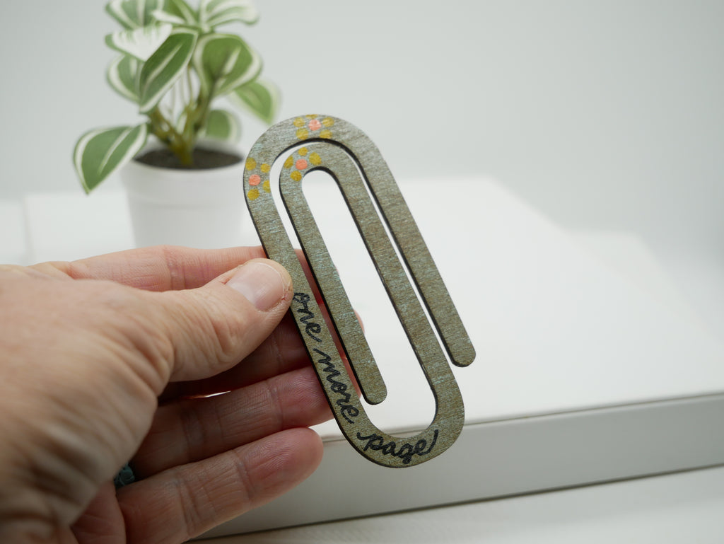 Laser Cut Wooden Paperclip Bookmark