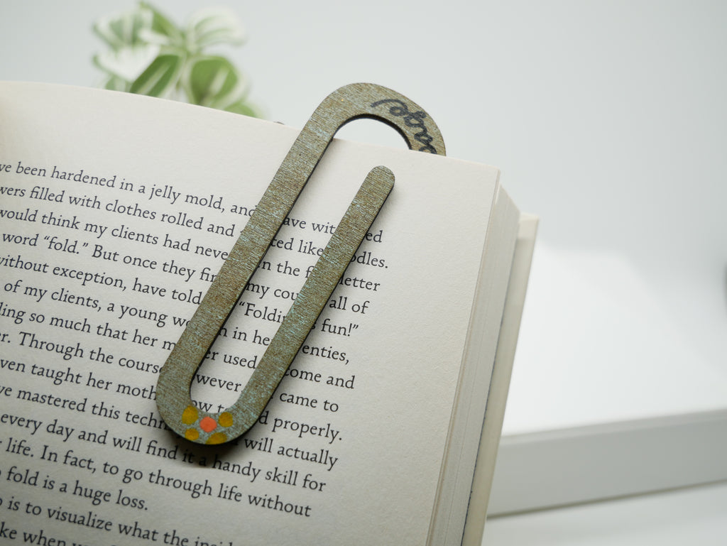 Laser Cut Wooden Paperclip Bookmark