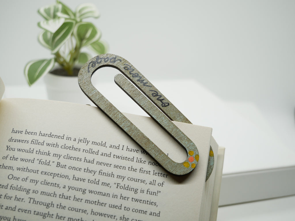 Laser Cut Wooden Paperclip Bookmark